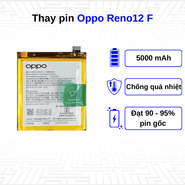 Thay pin điện thoại Oppo Reno12 F