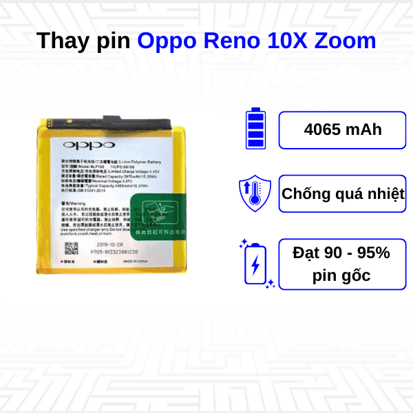 Thay pin điện thoại Oppo Reno 10X Zoom