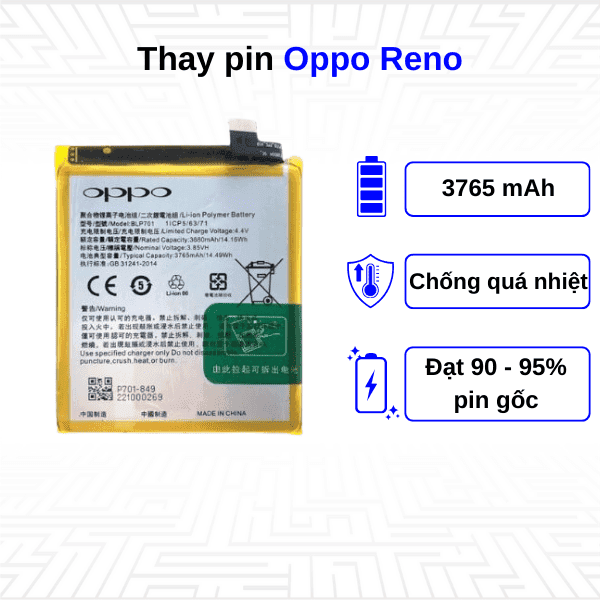 Thay pin điện thoại Oppo Reno