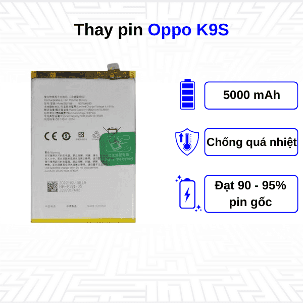 Thay pin điện thoại Oppo K9s