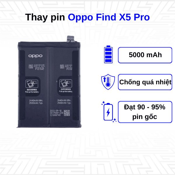 Thay pin điện thoại Oppo Find X5 Pro