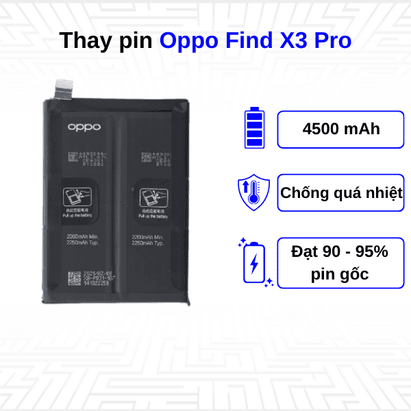 Thay pin điện thoại Oppo Find X3 Pro