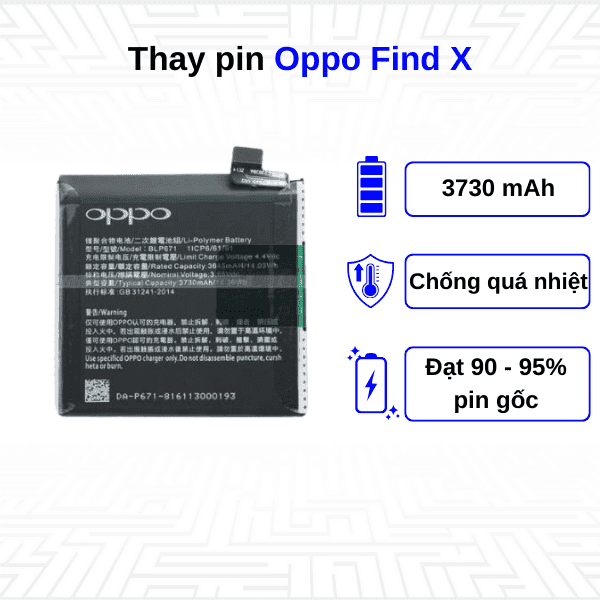 Thay pin điện thoại Oppo Find X