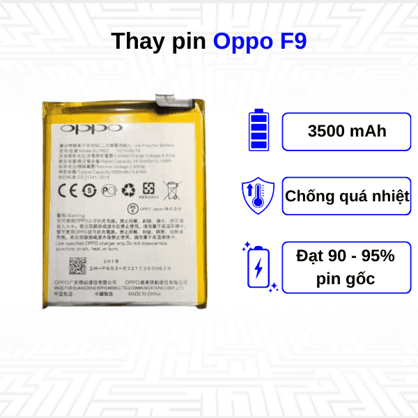 Thay pin điện thoại Oppo F9