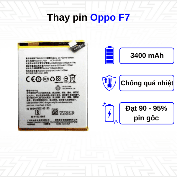 Thay pin điện thoại Oppo F7