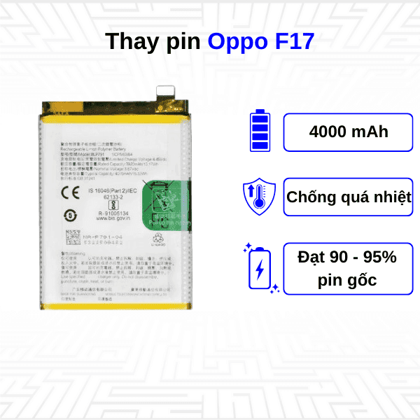 Thay pin điện thoại Oppo F17