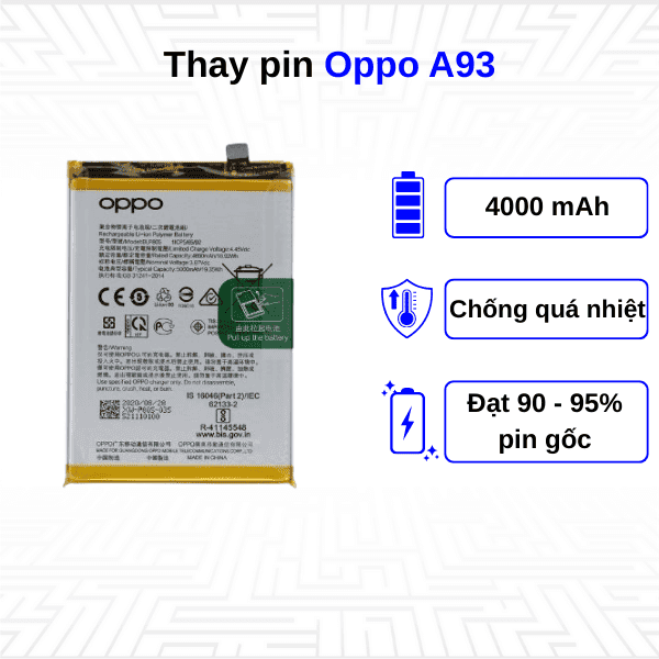 Thay pin điện thoại Oppo A93