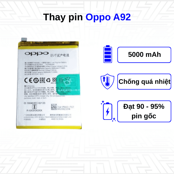 Thay pin điện thoại Oppo A92