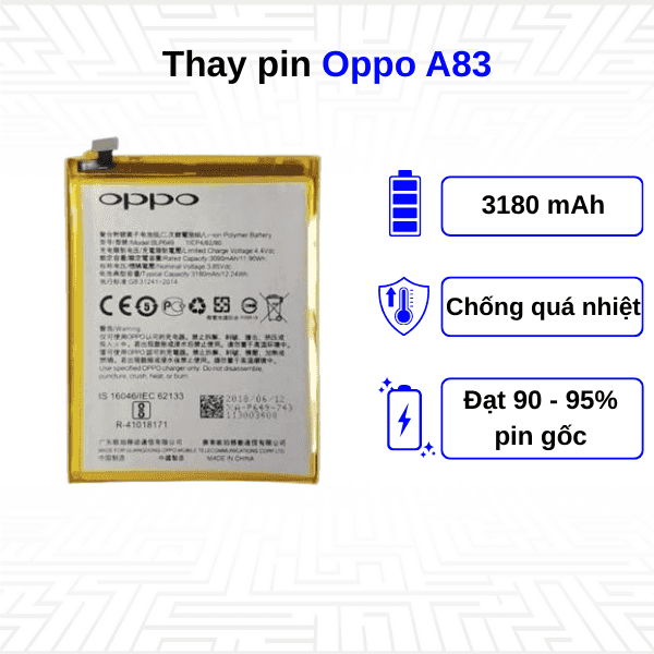 Thay pin điện thoại Oppo A83