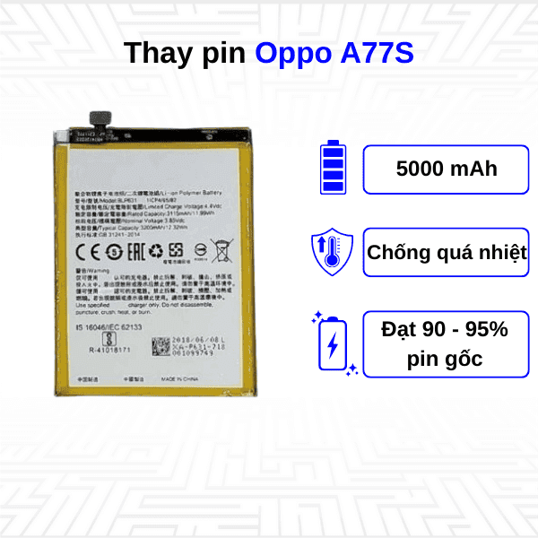 Thay pin điện thoại Oppo A77s