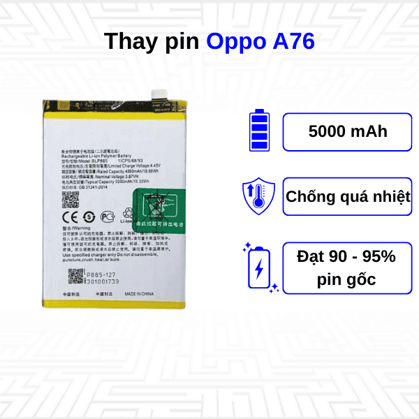 Thay pin điện thoại Oppo A76