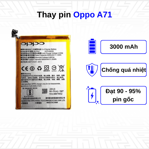 Thay pin điện thoại Oppo A71