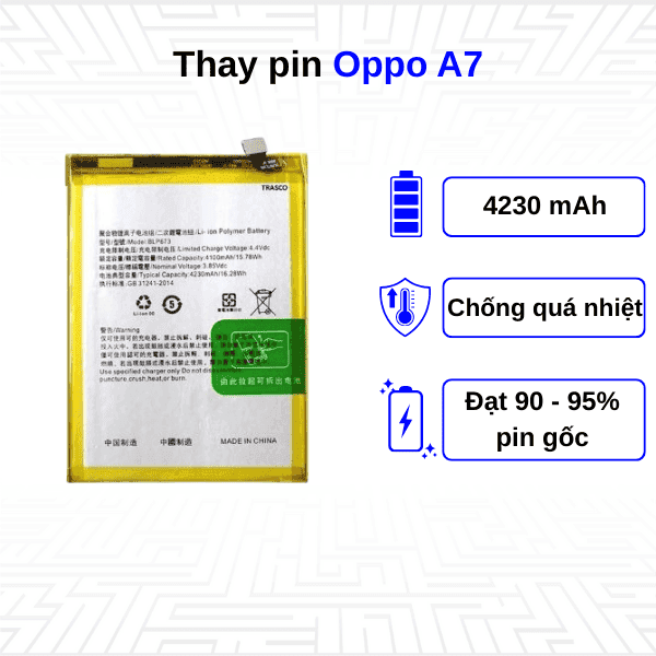 Thay pin điện thoại Oppo A7