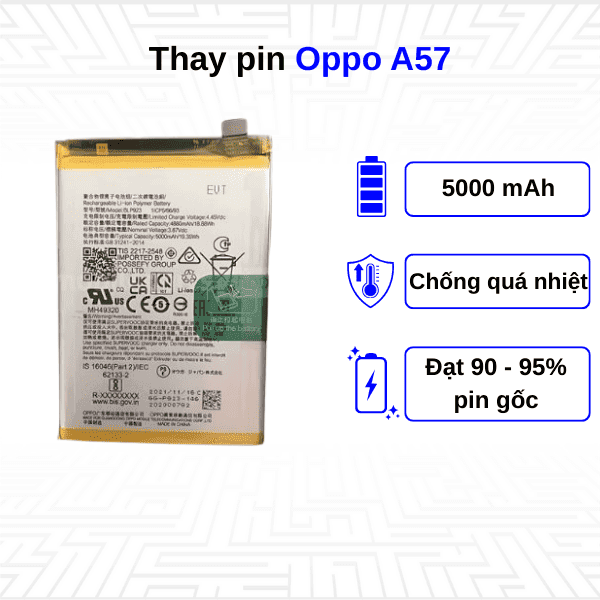 Thay pin điện thoại Oppo A57