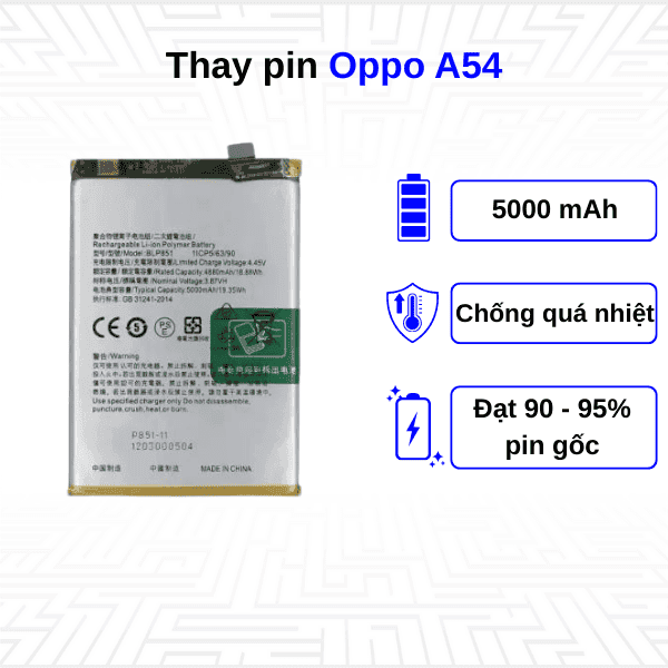 Thay pin điện thoại Oppo A54
