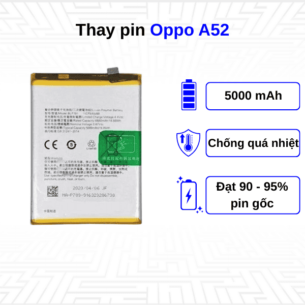 Thay pin điện thoại Oppo A52