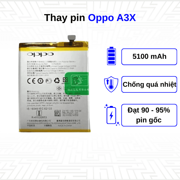 Thay pin điện thoại Oppo A3x