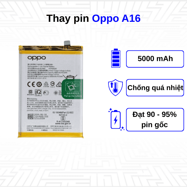 Thay pin điện thoại Oppo A16
