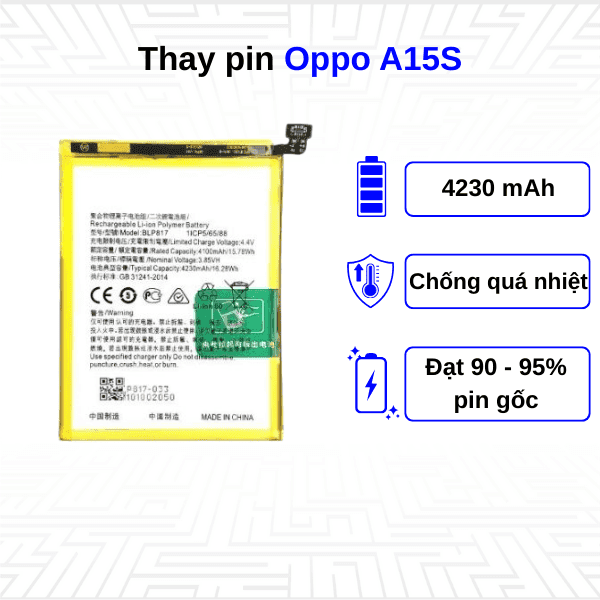 Thay pin điện thoại Oppo A15s