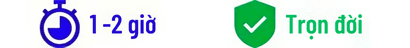 Left: 1-2 giờ | Bảo hành trọn đời (Cate thay vỏ)