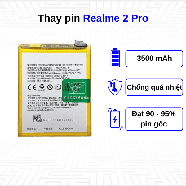 Thay pin điện thoại Realme 2 Pro