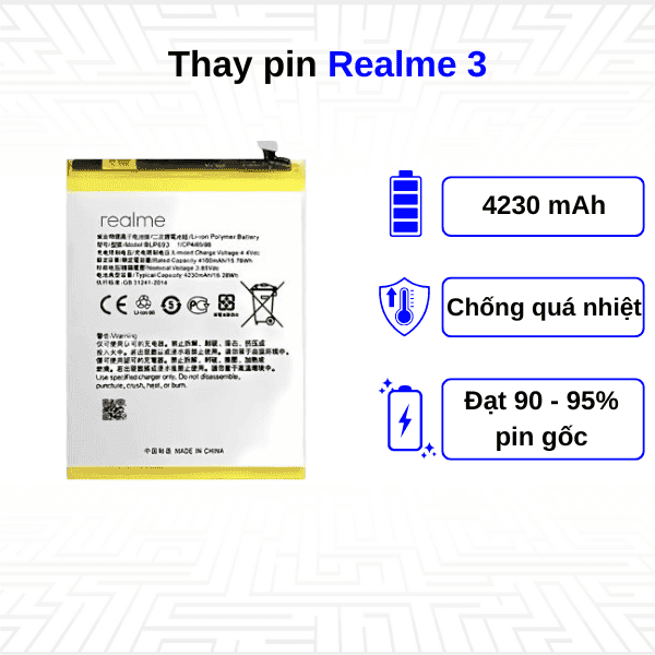Thay pin điện thoại Realme 3
