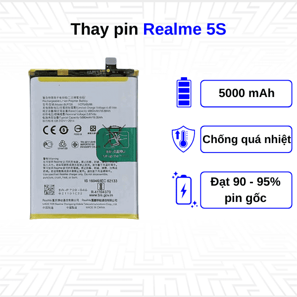 Thay pin điện thoại Realme 5s