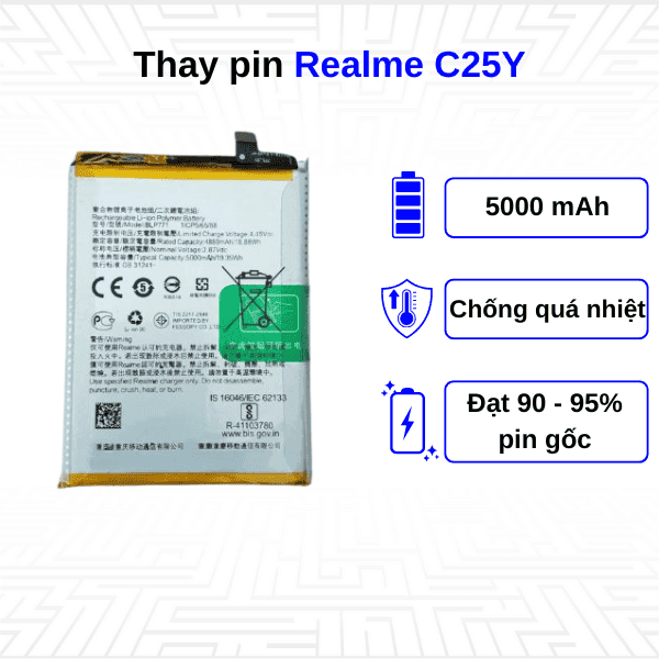 Thay pin điện thoại Realme C25Y