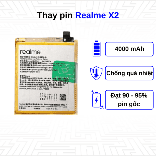 Thay pin điện thoại Realme X2