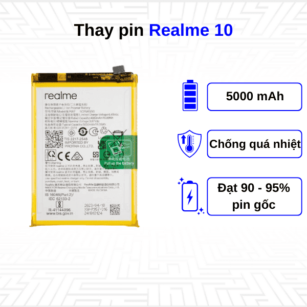 Thay pin điện thoại Realme 10