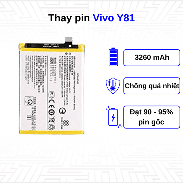 Thay pin điện thoại Vivo Y81
