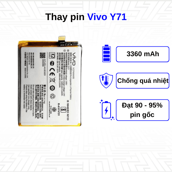 Thay pin điện thoại Vivo Y71