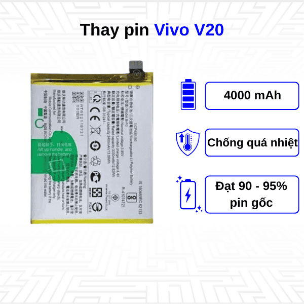 Thay pin điện thoại Vivo V20