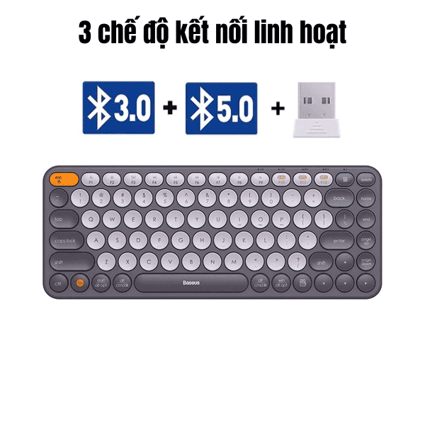 Bàn Phím Bluetooth Baseus K01B Tri-Mode Bluetooth & 2.4GHz (Có Phím Số)