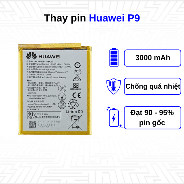 Thay pin điện thoại Huawei P9