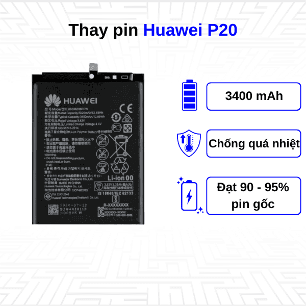 Thay pin điện thoại Huawei P20