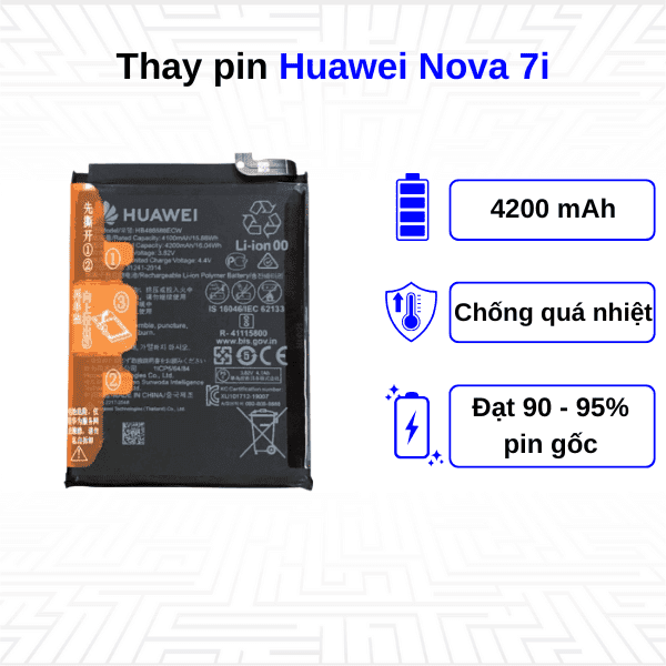 Thay pin điện thoại Huawei Nova 7i