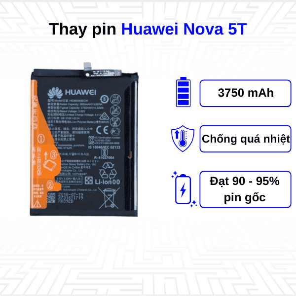 Thay pin điện thoại Huawei Nova 5T