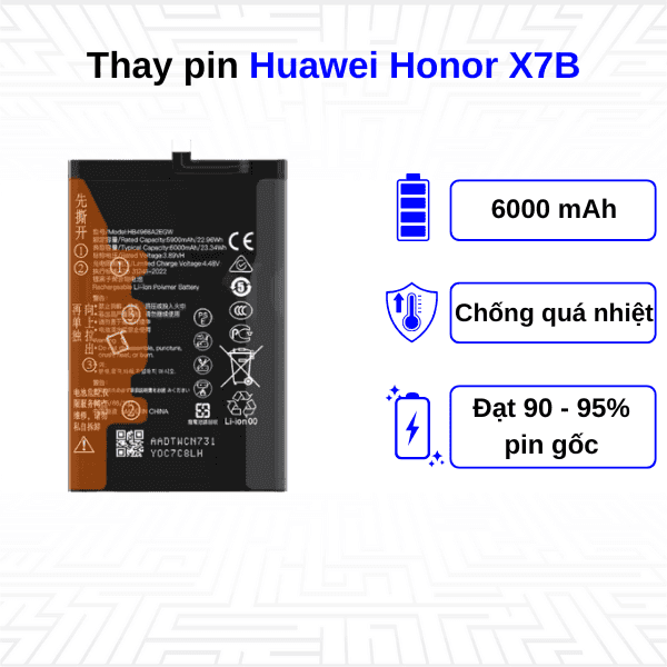 Thay pin điện thoại Huawei Honor X7B