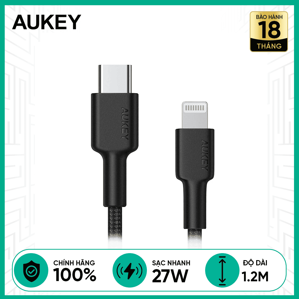 Cáp AUKEY C To Lightning MFi 1.2m CB-CL5
