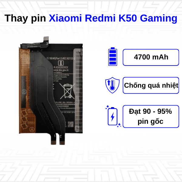 Thay pin điện thoại Xiaomi Redmi K50 Gaming