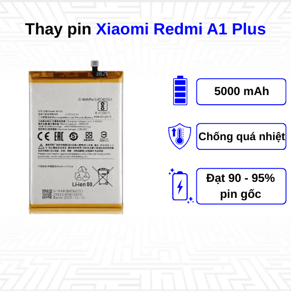 Thay pin điện thoại Xiaomi Redmi A1 Plus