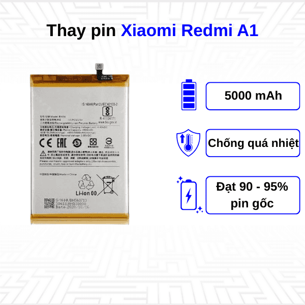 Thay pin điện thoại Xiaomi Redmi A1