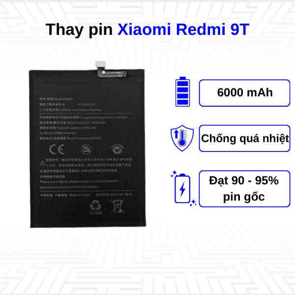 Thay pin điện thoại Xiaomi Redmi 9T