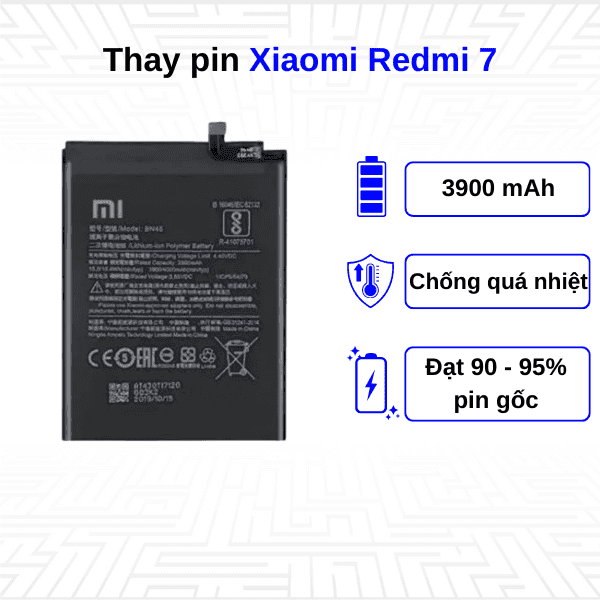 Thay pin điện thoại Xiaomi Redmi 7