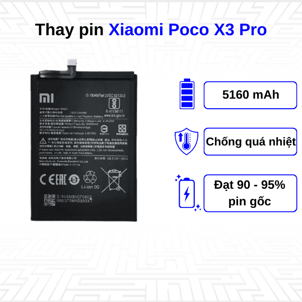 Thay pin điện thoại Xiaomi Poco X3 Pro