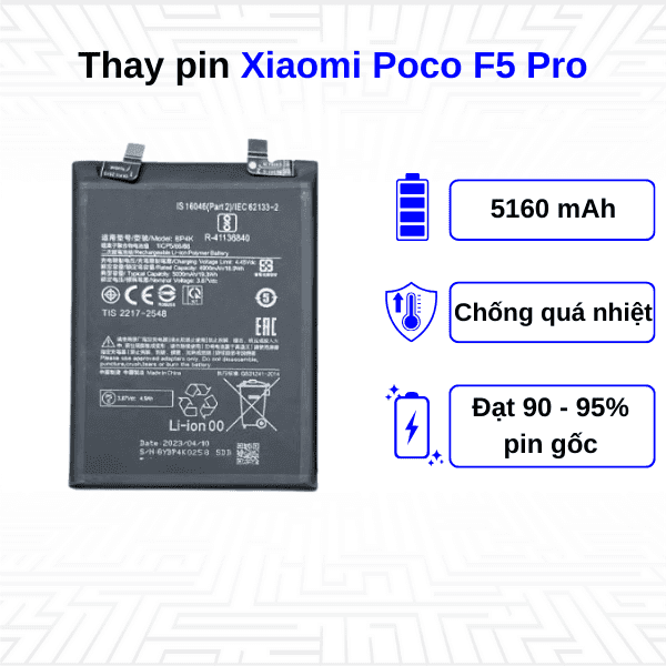 Thay pin điện thoại Xiaomi Poco F5 Pro