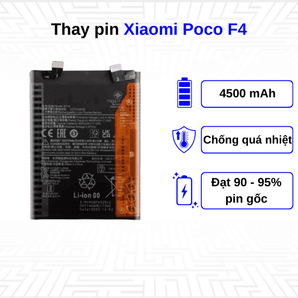 Thay pin điện thoại Xiaomi Poco F4