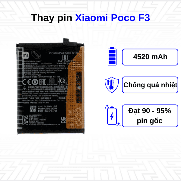 Thay pin điện thoại Xiaomi Poco F3
