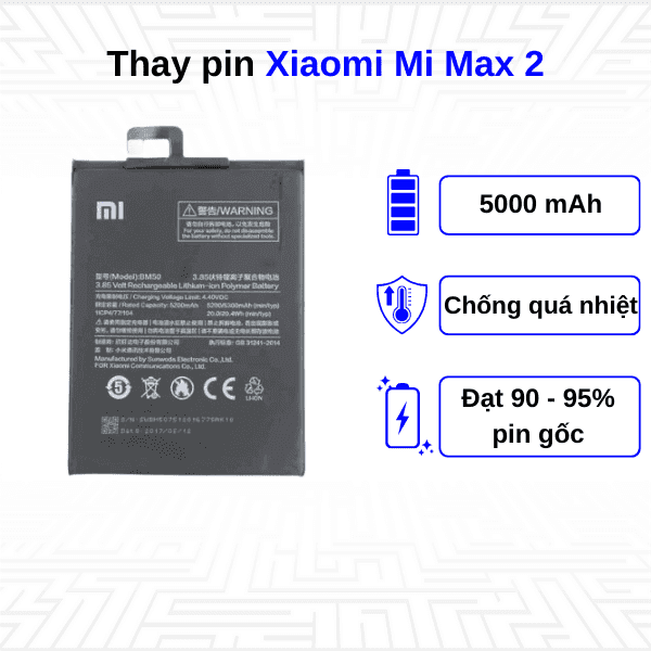 Thay pin điện thoại Xiaomi Mi Max 2